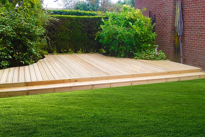 Low level timber decking area