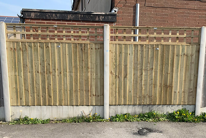 Trellis on top of the vertical lap fence panels