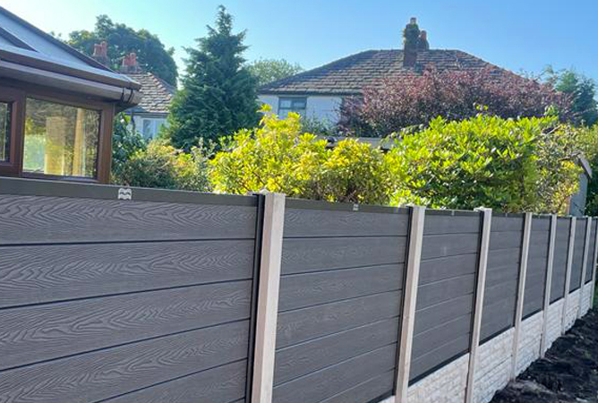 Composite Fencing With Reducing Inserts & Plastic Caps