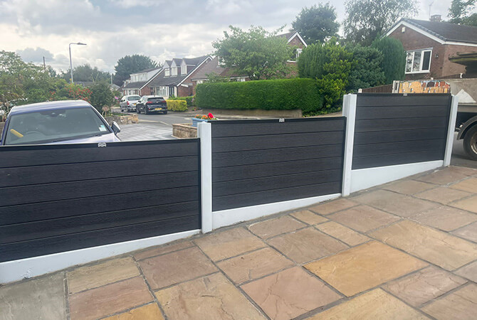 Midnight black composite fencing
