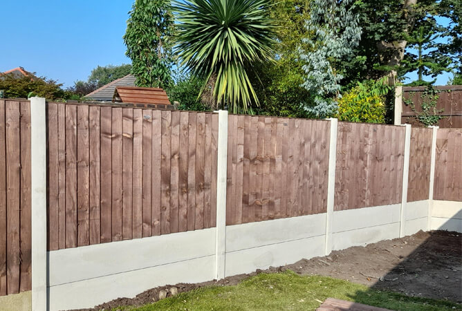 Concrete bases used in garden fencing