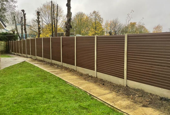Chestnut Brown UPVC composite fence panels