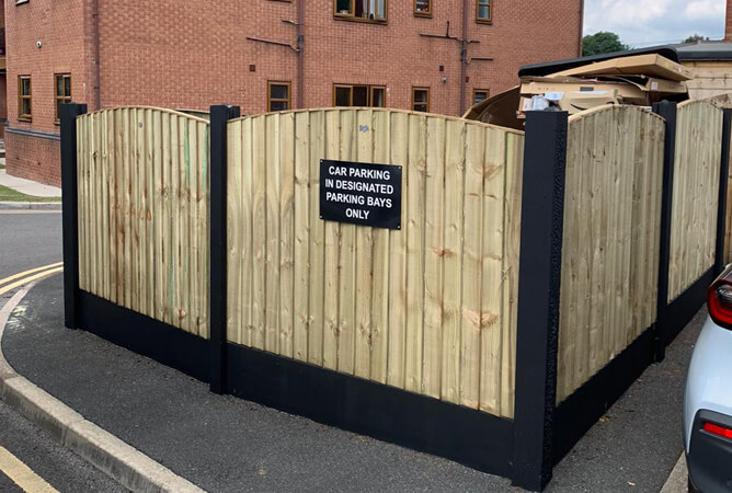 Pressure treated vertical lap fence panels