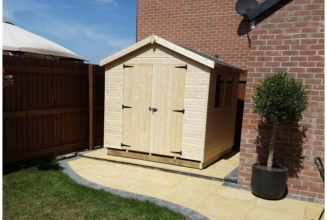 7ft x 7ft Surrey shed with double doors