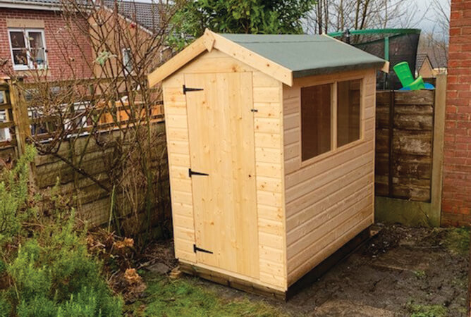 6ft x 4ft Norfolk timber shed untreated