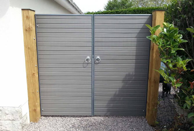 UPVC Composite Double Gates In Carbon Grey