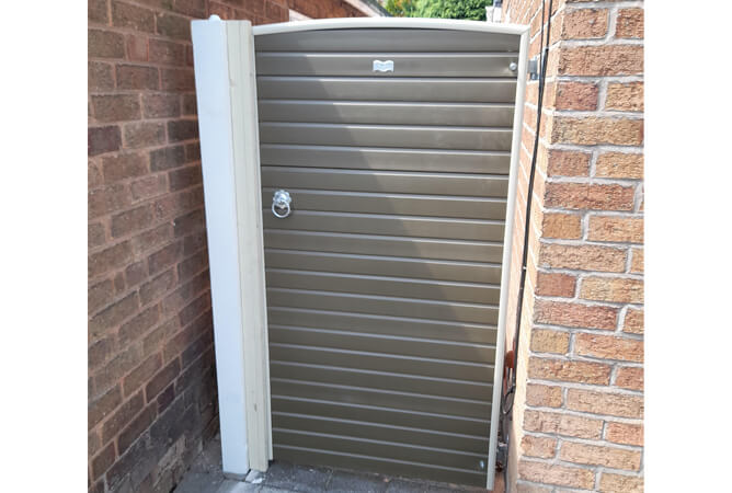 Composite UPVC garden gate in Sage Green colour