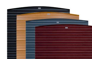 Thumbnail image for Bow Top Woodgrain Wrapped UPVC Fence Panels