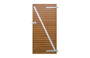 Thumbnail image for Golden Oak Woodgrain Wrapped UPVC Plastic Gate