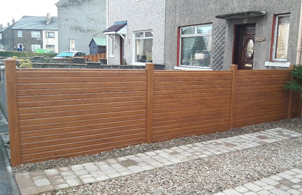 Golden Oak Woodgrain Wrapped uPVC Gravel Board