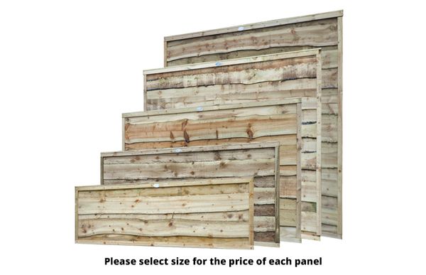 Heavy Duty Waney Lap Fence Panel (Pressure Treated)