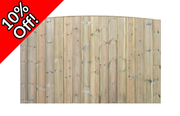Tongue & Groove Bow Top Fence Panel (Pressure Treated)