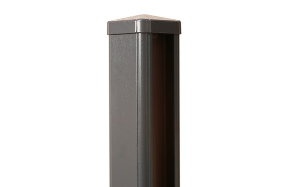 Anthracite Grey Woodgrain Wrapped uPVC Fence Post