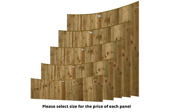 Vertical Lap Dished Fence Panel (Pressure Treated)