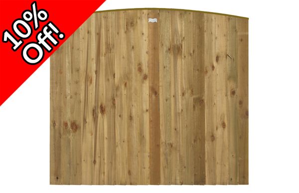 Vertical Lap Bow Top Fence Panel (Pressure Treated)